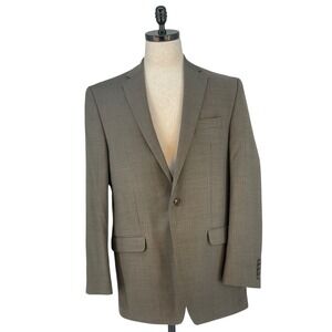 LAUREN Ralph Lauren Men Brown Bird's Eye Blazer Suit Jacket Size 46L Executive
